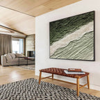 “Green and Beige Textured Layers” - Earthy, Tactile - Styled Painting On Canvas DKS001