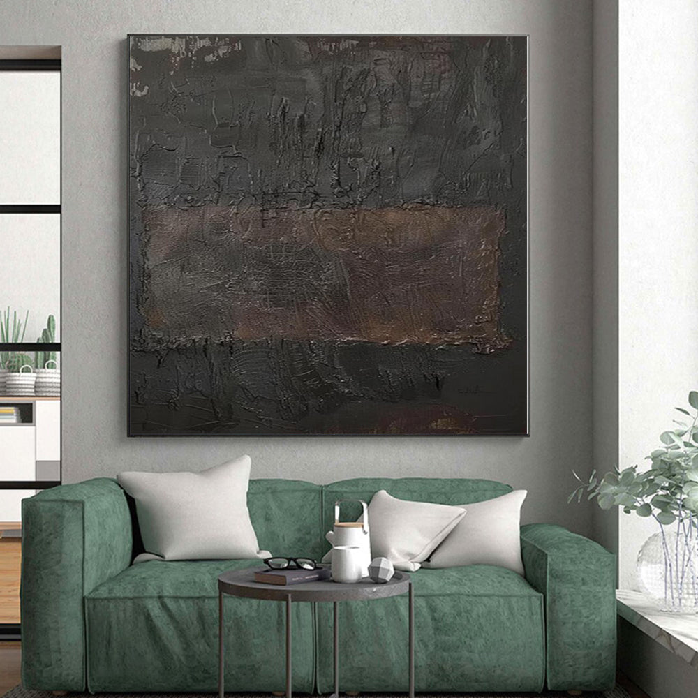 “Dark Textured Abstract” - Mysterious Abstract Painting On Canvas PS0103
