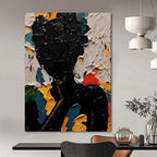 “Colorful Abstract Figure” - Vibrant Figurative Painting On Canvas DS308