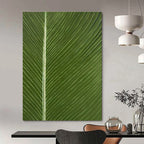 Green with Leaf Veins "Nature’s Blueprint" Abstract Painting On Canvas PS1429