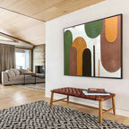 “Colorful Textured Abstract Shapes” - Textured Abstract Painting, Fits Living Room & Creative Studio DKS593