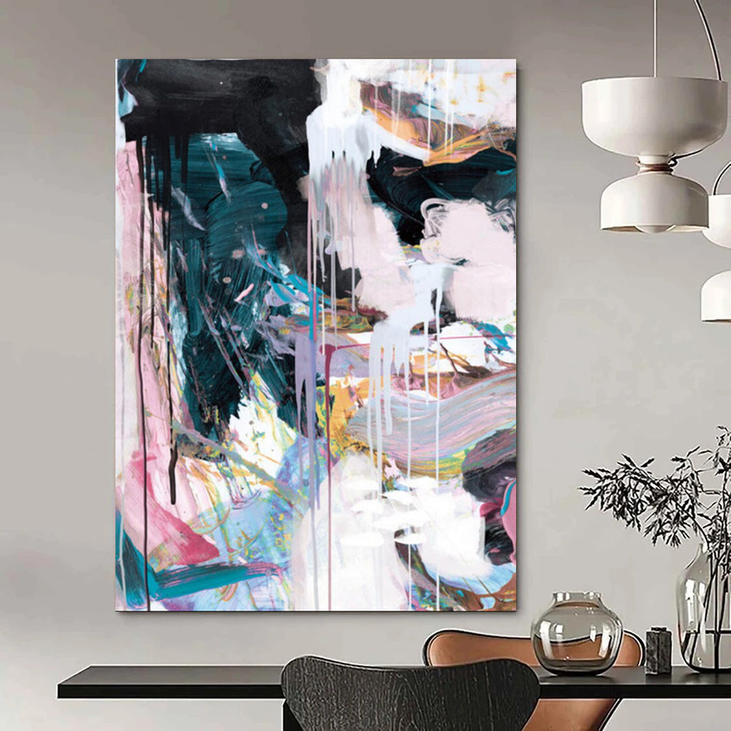 “Colorful Drip Abstraction” - Vibrant Hues & Flowing Drips Painting On Canvas DS191