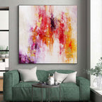 “Color Cascade Abstract” - Fluid Abstract Painting On Canvas PS0060