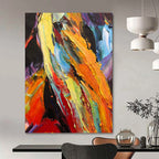 “Colorful Textured Abstract” - Palette - Knife Abstract Painting On Canvas PT1281