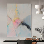 Pastel Hues with Gold Accents "Gilded Dream" Abstract Painting On Canvas PS1179