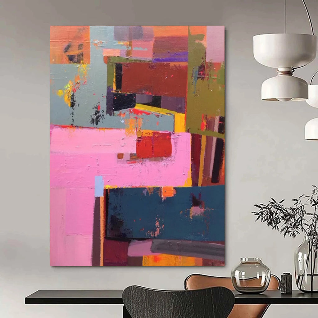“Vibrant Color Blocks” - Cubist - Inspired Painting On Canvas DS032