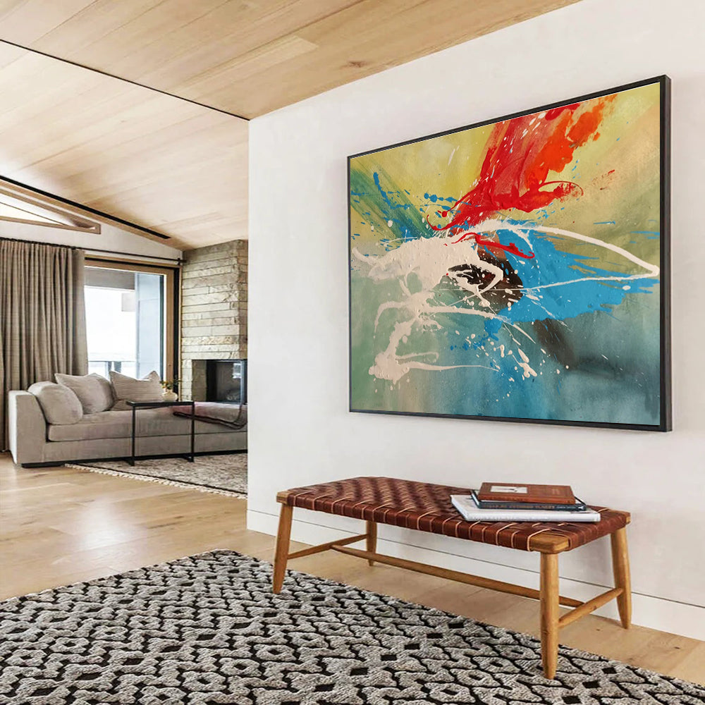 “Vibrant Splatter” - Abstract Expressionist Painting On Canvas DKS843