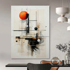 Monochromatic Landscape with Misty Mountains "Misty Mountainscape" Ink - Wash Painting On Canvas PS1213