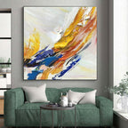 “Colorful Impasto Swirl” - Multicolor, White Abstract Impasto Painting PS0605