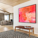 Pink and Orange Abstract Painting On Canvas DKS067