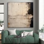 “Monochrome Textured Abstract with Subtle Marks” - Minimalist Abstract Painting On Canvas PS0244