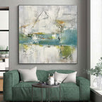 Gray and Teal Abstract, "Misty Morning" – Abstract Landscape - Inspired On Canvas PS0893