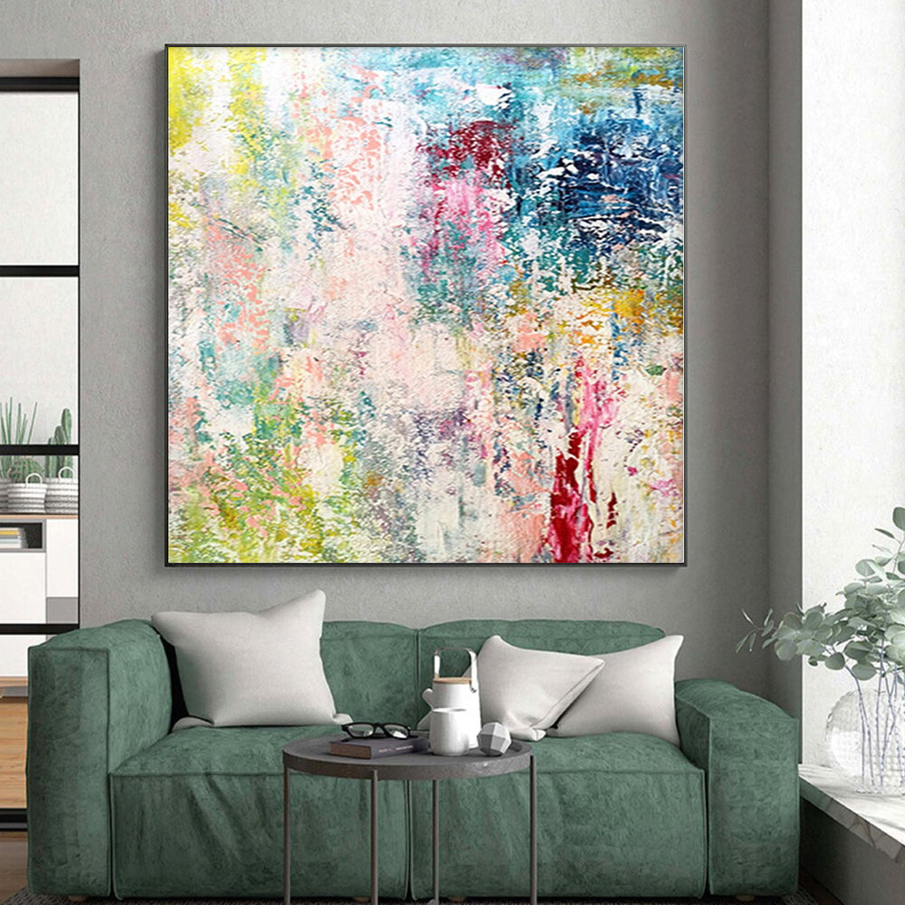 “Pastel Rainbow Abstract” - Whimsical Abstract Painting On Canvas PS0042