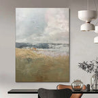 “Soft Toned Landscape Abstract” - Impressionistic Abstract Painting On Canvas PT1956
