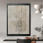 “Beige - White Textured Grid” - Minimalist Abstract Painting On Canvas PT2352