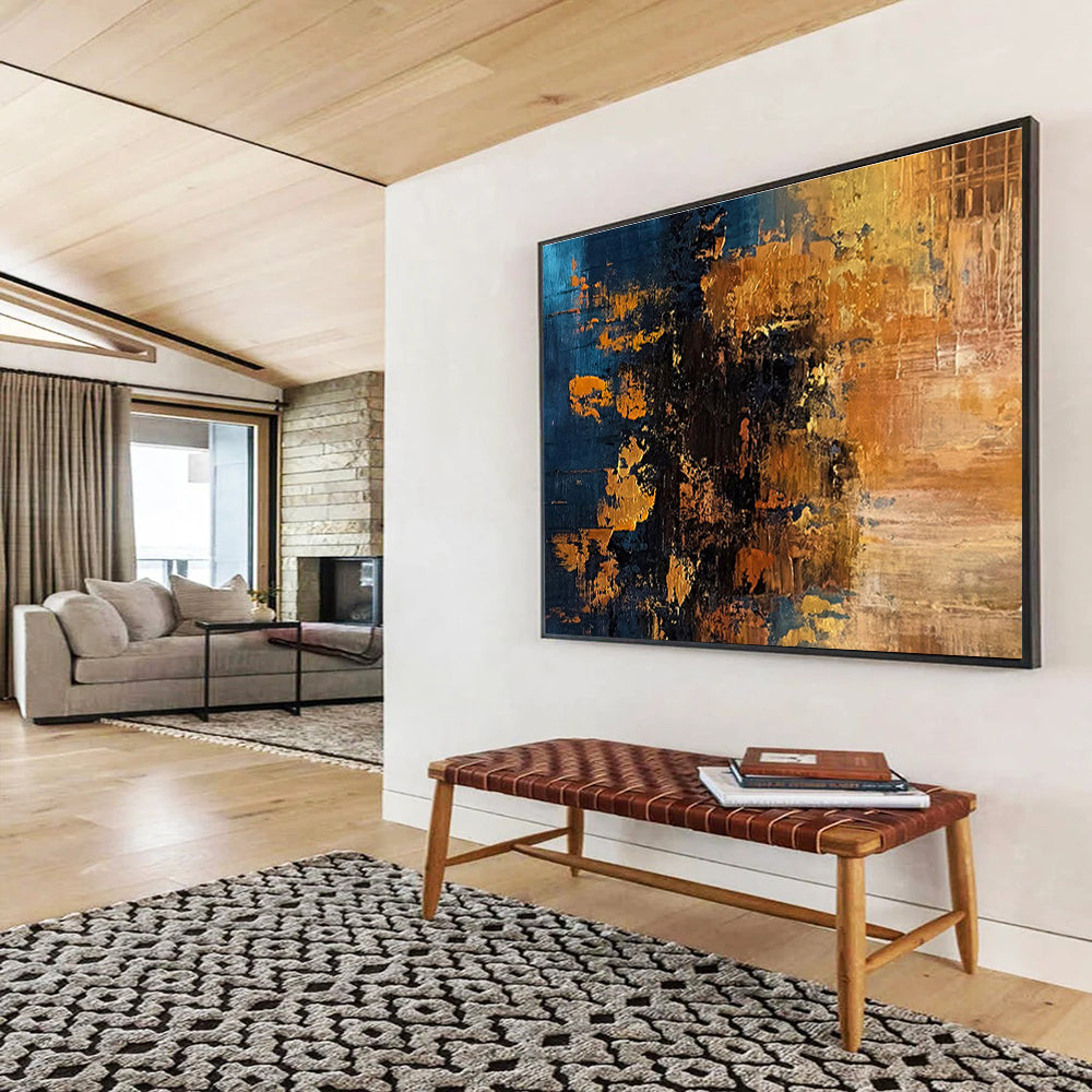 “Pink, Red, and Blue Abstract Sunset” Abstract Painting On Canvas DKS267