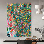 Teal and Orange Swirls - Fluid Acrylic Mix of Cool and Warm Tones Painting On Canvas PS1220