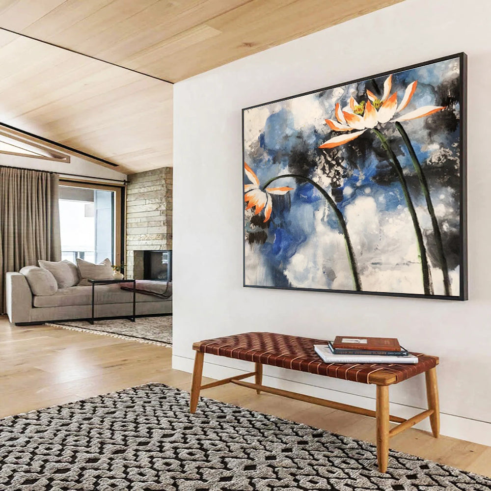 “Watercolor Lotus Flower Painting” - Watercolor Flower Painting, Suitable for Zen - Inspired Bathroom & Meditation Room DKS627