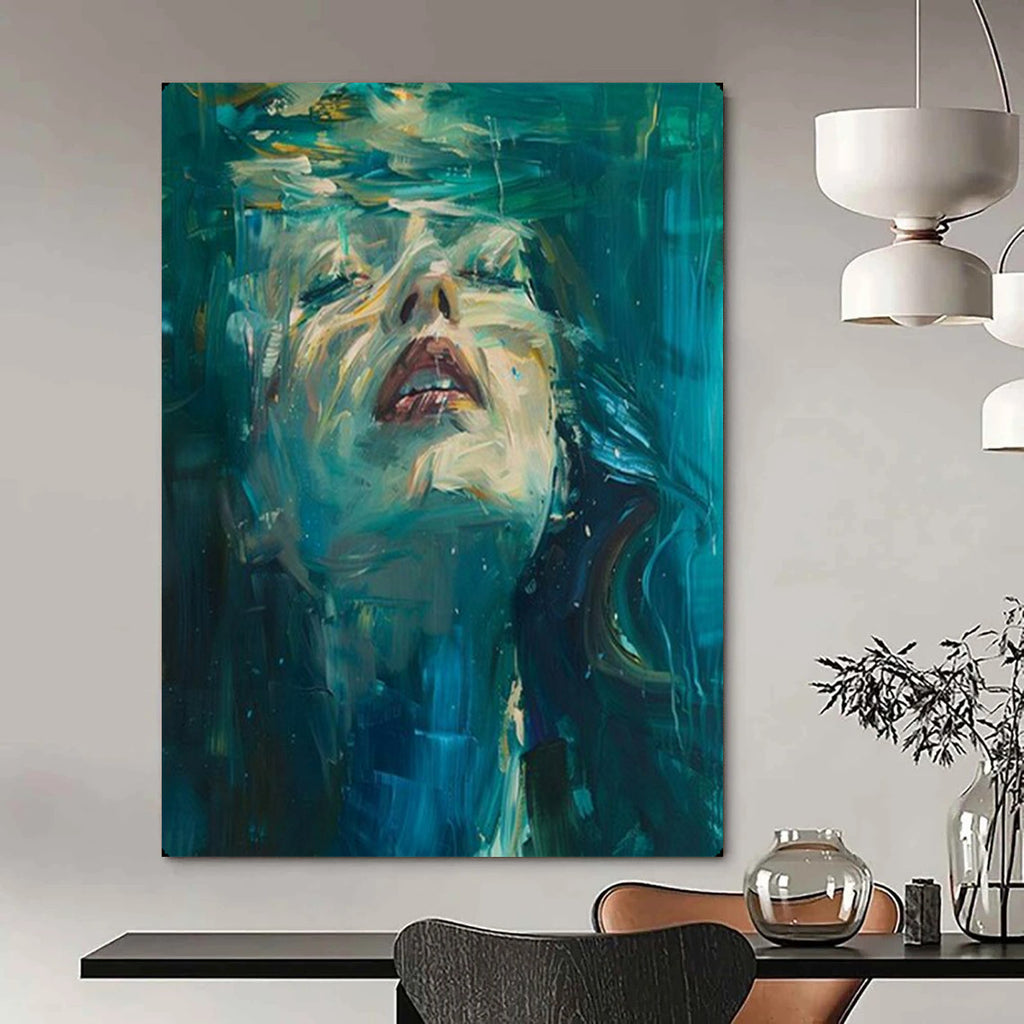 Submerged Serenity, Impressionistic Portrait, Sargent - Inspired, Painting On Canvas PT2121