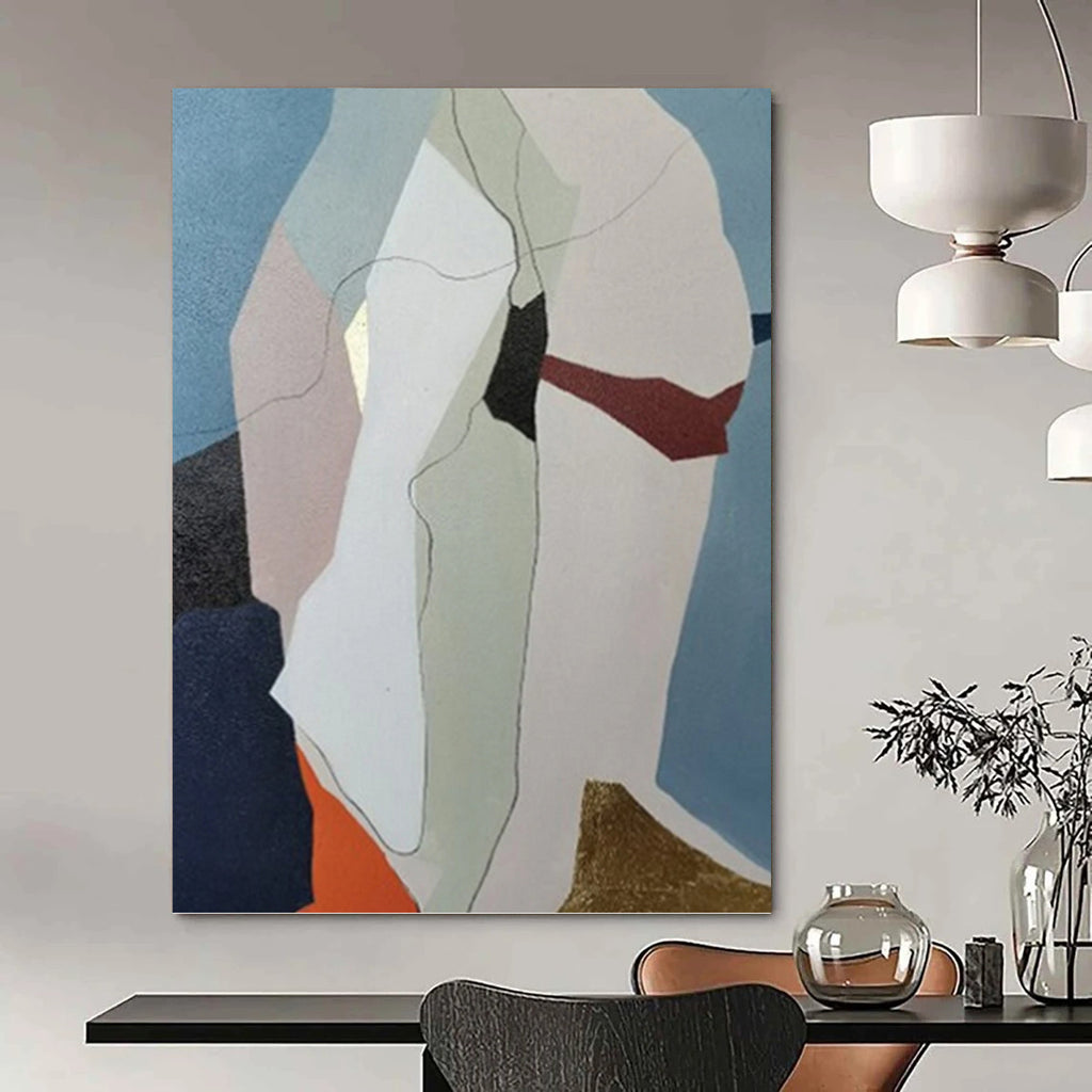 “Pastel Geometric Figure” - Modern Abstract Painting On Canvas PT1053