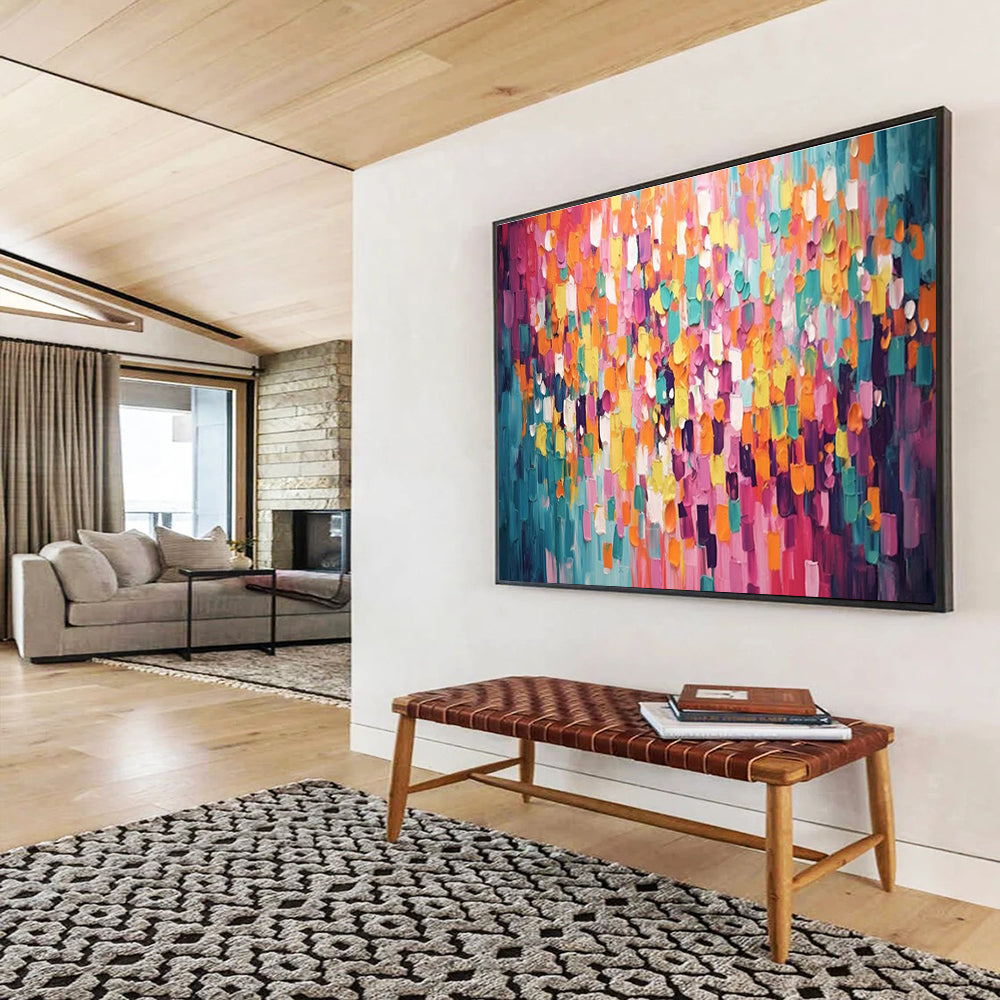 “Colorful Abstract Cubes” - Abstract Oil Painting On Canvas DKS868