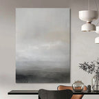 Gray and White Minimalist, "Silent Horizon" – Minimalist Abstract Painting On Canvas PS1013