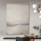 Soft Gray, Beige with Subtle Layers "Muted Horizon" Abstract Painting On Canvas PS1376