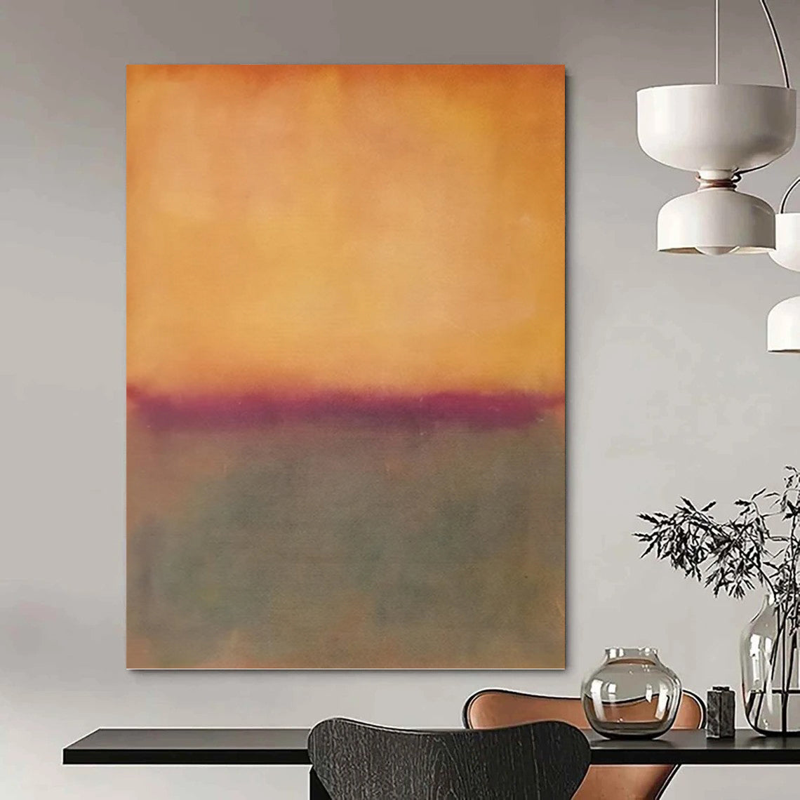 “Orange - Purple Gradient” - Minimalist, Abstract - Hued Painting On Canvas PT1602
