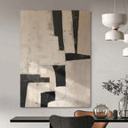 “Black - White Geometric Abstract” - Bold Abstract Painting On Canvas PS0123