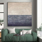 “Beige - Grey Abstract Textured Horizon” - Minimalist Abstract Painting On Canvas PS0310