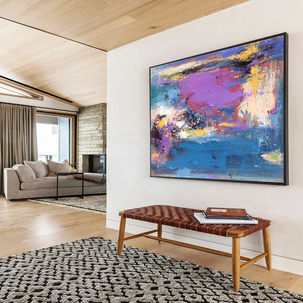 “Purple - Blue Vivid Abstract” Abstract Painting On Canvas DKS161