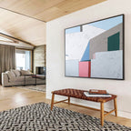 “Pastel - Toned Architectural Abstract” - Abstract Painting on Canvas DKS572