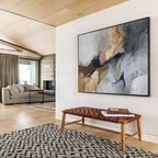 “Gray And Gold Abstract” - Luxe Abstract Painting On Canvas DKS518