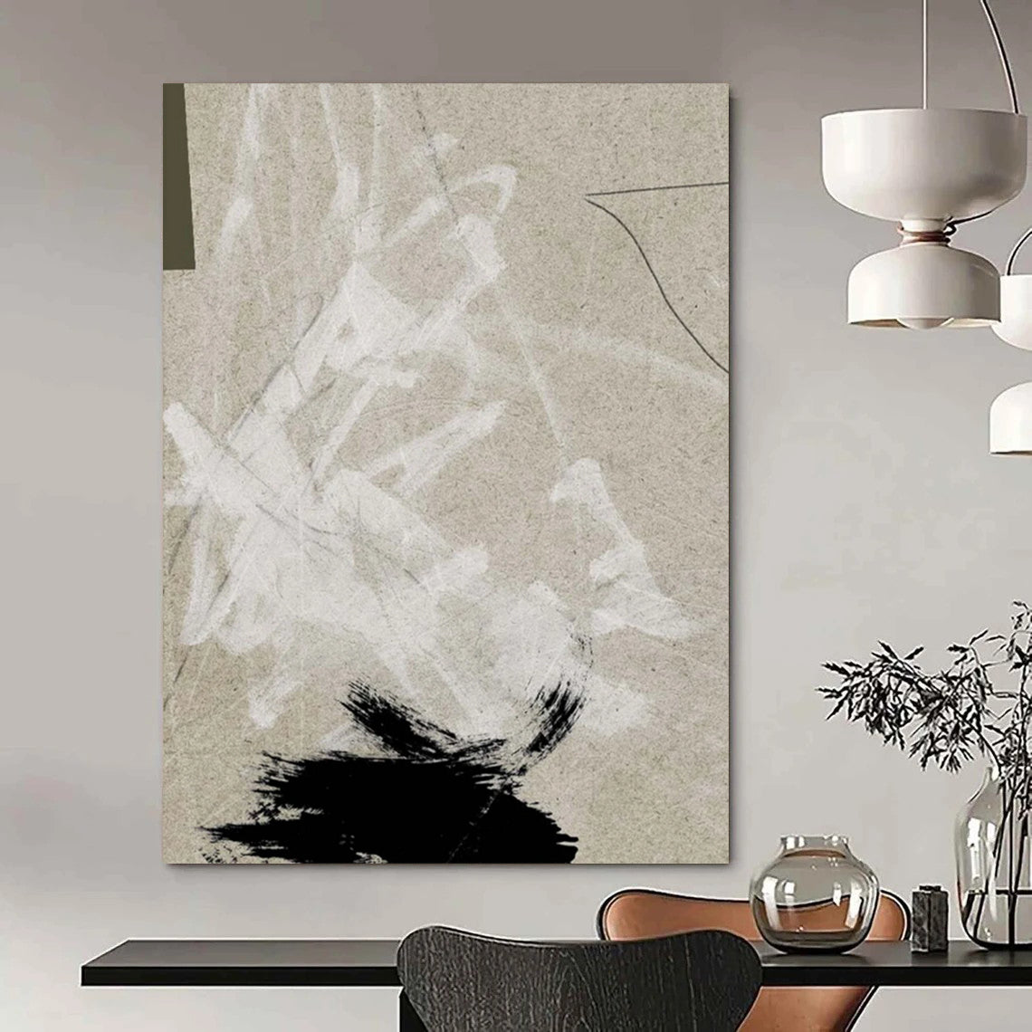 “Beige - Toned Textured Abstract” - Subtle Marks on a Neutral Base Painting On Canvas DS237