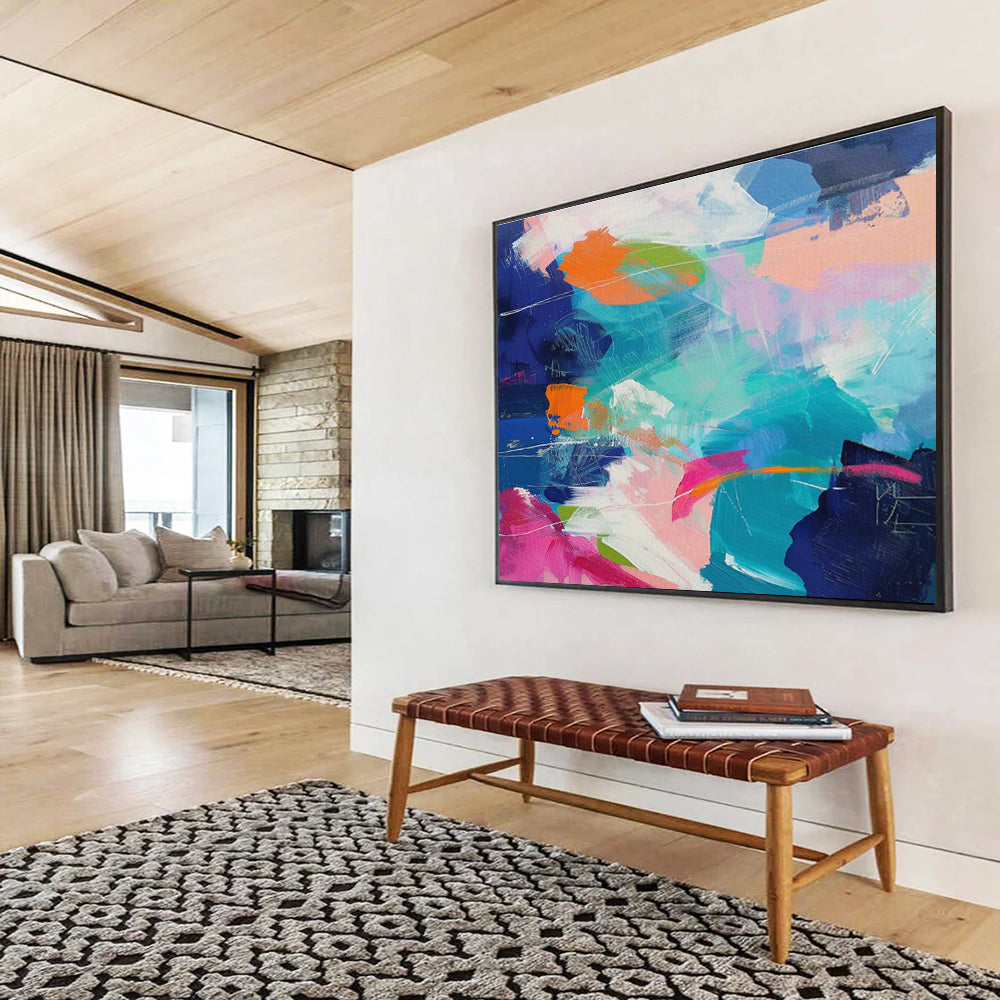 “Colorful Ocean Waves” - Abstract Seascape Painting On Canvas DKS489