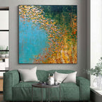 “Golden River Abstract” - Landscape Abstract Painting On Canvas PS0067