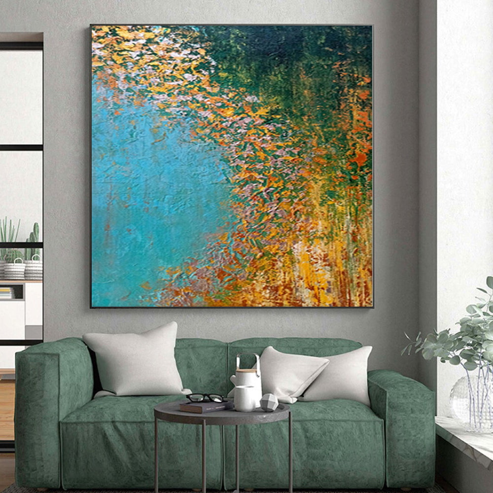 “Golden River Abstract” - Landscape Abstract Painting On Canvas PS0067