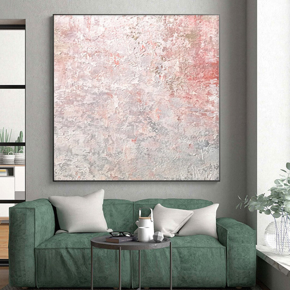 “Blush - Gray Abstract Texture” - Minimalist Abstract Painting On Canvas PS0050