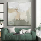 “Neutral Tones Abstract” - Beige, Gray, White Abstract Painting On Canvas PS0438