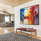 “Colorful Abstract Trees” - Vibrant Landscape Painting On Canvas PT186