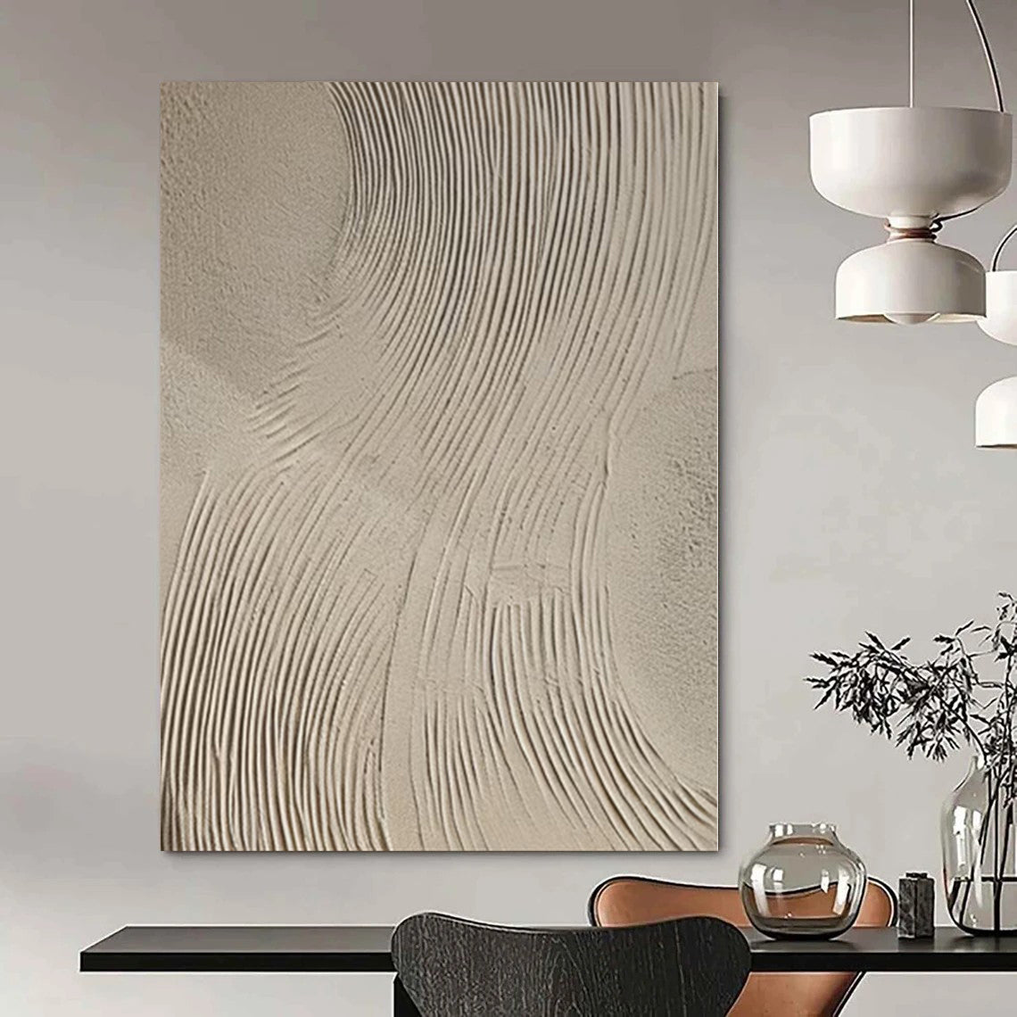 “Beige Textured Abstract” - Minimalist Abstract Painting On Canvas PS0111