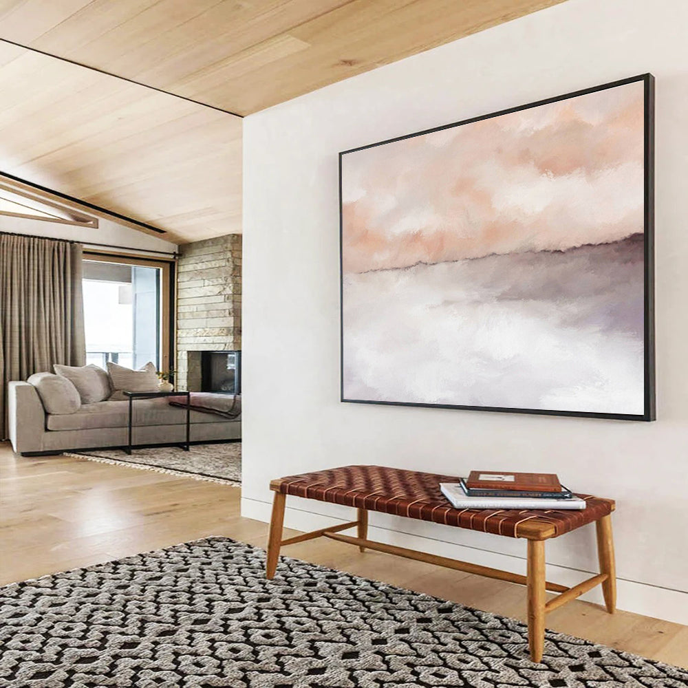 “Blush - Gray Reflections” - Serene Landscape Painting On Canvas DKS418