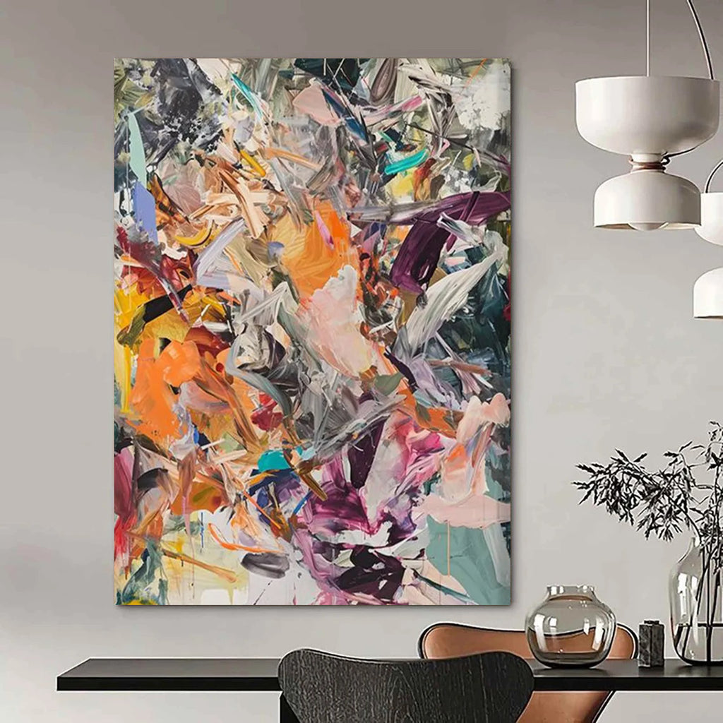 Chaotic Color Burst Painting On Canvas DS098