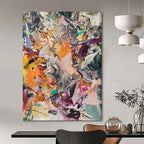 Chaotic Color Burst Painting On Canvas DS098