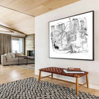 “Black and White Abstract Textures” - Abstract Expressionist - Painting On Canvas PT1788