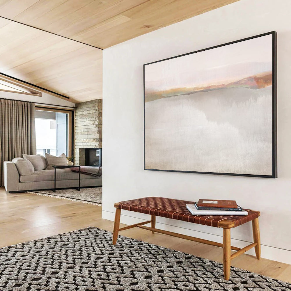 “Black, White, and Red Minimalist Abstract” - Geometric Abstract Painting On Canvas PT120