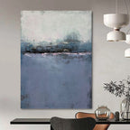 “Blue - Purple Abstract Horizon” - Impressionist Abstract Painting On Canvas PT1224