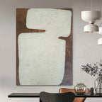 Off - White and Brown, "Rustic Charm" – Textured Abstract Painting On Canvas PS1000