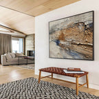 Crackled Texture Abstract Painting On Canvas DKS084