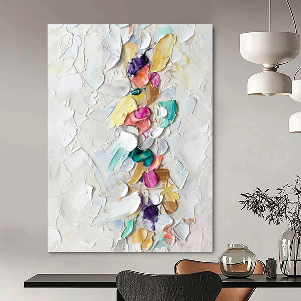 “Colorful Textured Blooms II: Impasto Floral Art” - Vivid Botanical Painting On Canvas PT0974